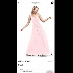 Azazie Blushing Pink Bridesmaids Dress Size 6 NWT